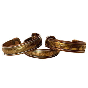 Copper & Brass Southwestern Bracelet Ethnic Vintage Bracelets Set Of 3 Elephants